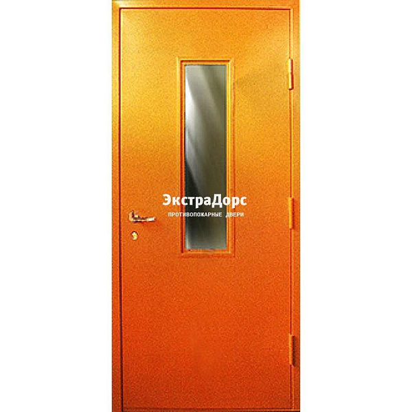 Противопожарная дверь анти-дым оранжевая со стеклом в Реутове  купить