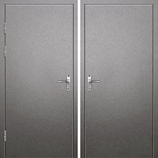 Огнеупорная дверь квартирная серая с порошковым напылением