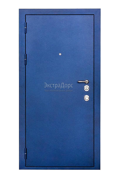 Противопожарная уличная дверь металлическая утепленная EIW 60 синяя глухая однопольная в Реутове  купить